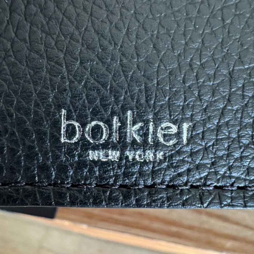 Botkier Hudson Bite Size Tote Black Leather Double Top Handle Shoulder Strap